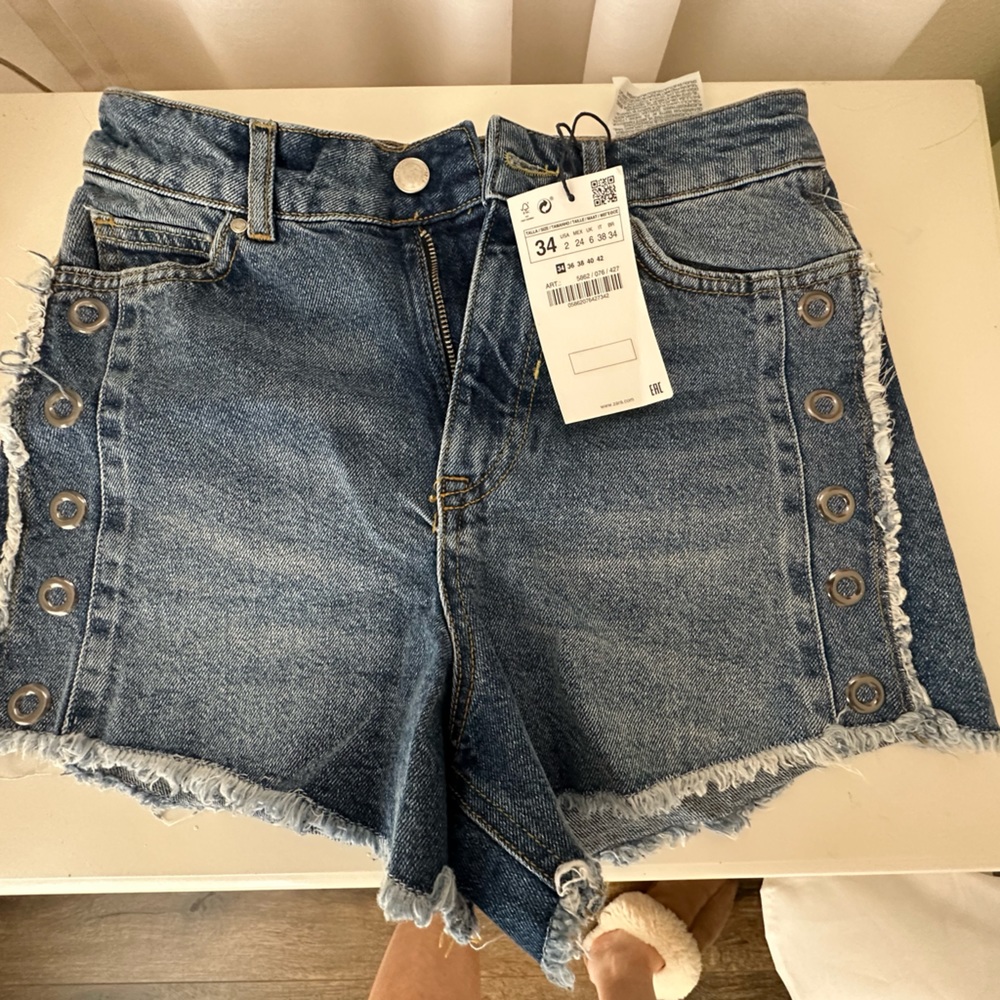 Zara Basic Jean Shorts , new